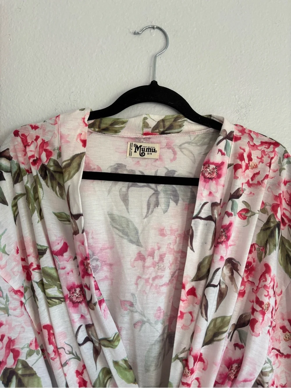 Show Me Your MuMu womens robe kimono one size fits all floral tie waist white - Picture 5 of 6